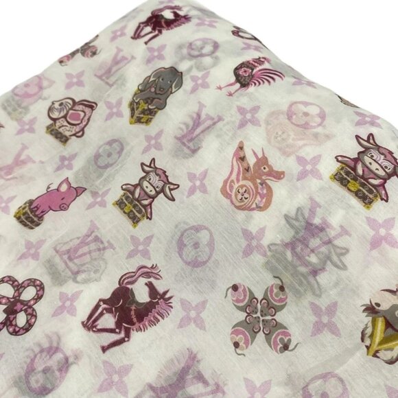 LOUIS VUITTON ethol superstition Blanc Others - Scarf 628-070525 - Picture 3 of 6